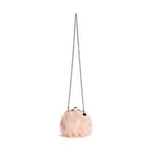 Guess Pink Fur Crossbody Bag Clutch Purse